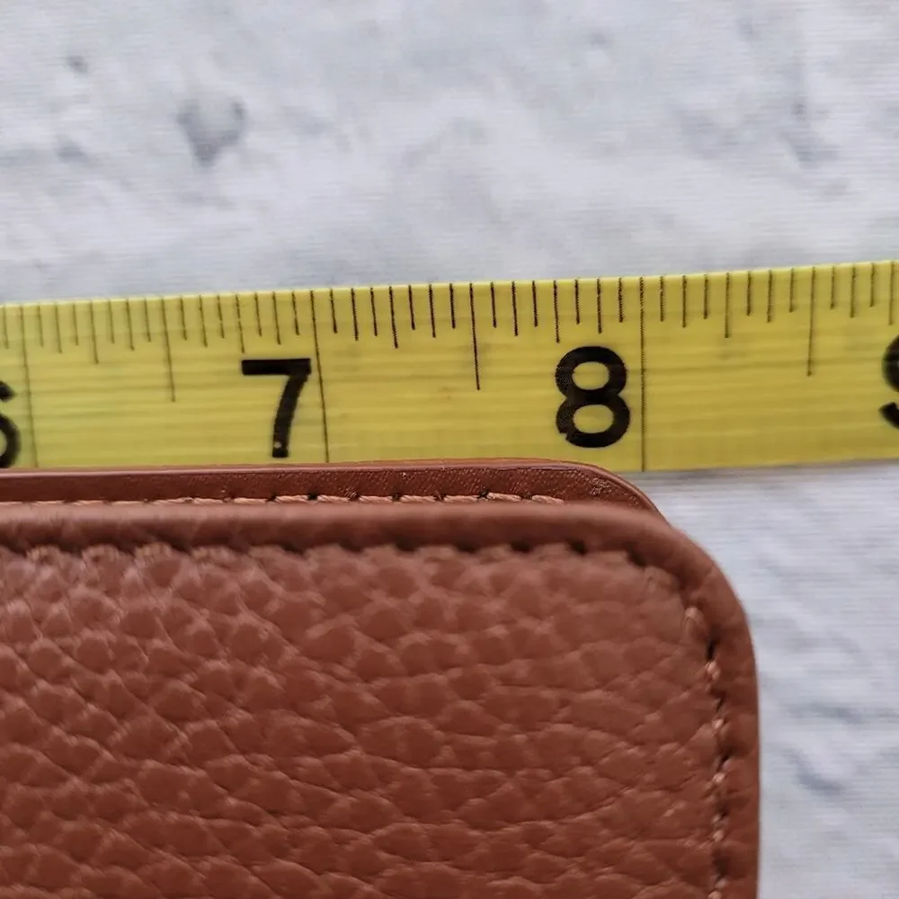 NWT Ted Baker Jade Leather Dark Tan Zip Around Wallet